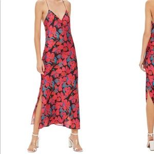 Topshop Floral Satin Slipdress